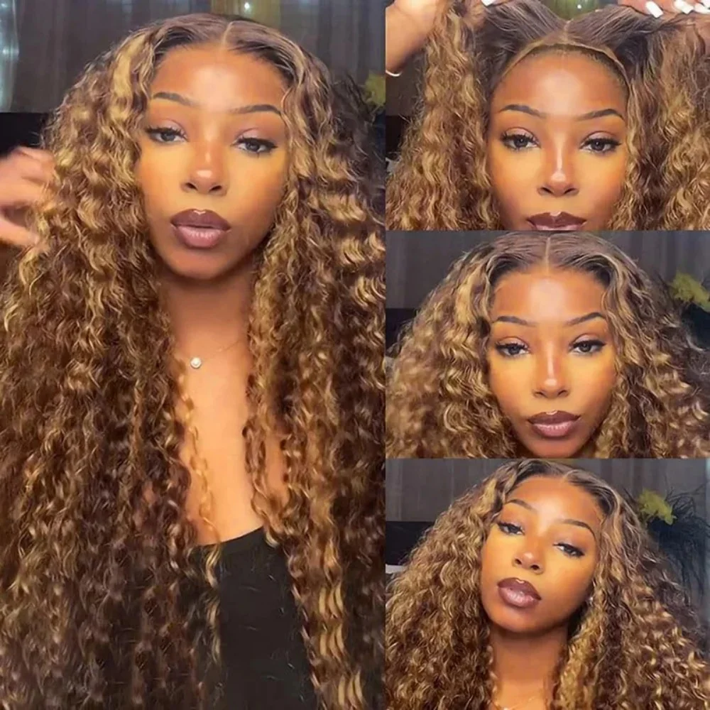 360 4/27 Full Lace Wig Human Hair Invisible Strap 250 Density Deep Wave HD Lace Frontal Wig Human Hair Pre Cut Curly 360 Wigs 360 4/27 Full Lace Wig Human Hair Invisible Strap 250 Density Deep Wave HD Lace Frontal Wig Human Hair Pre Cut Curly 360 Wigs