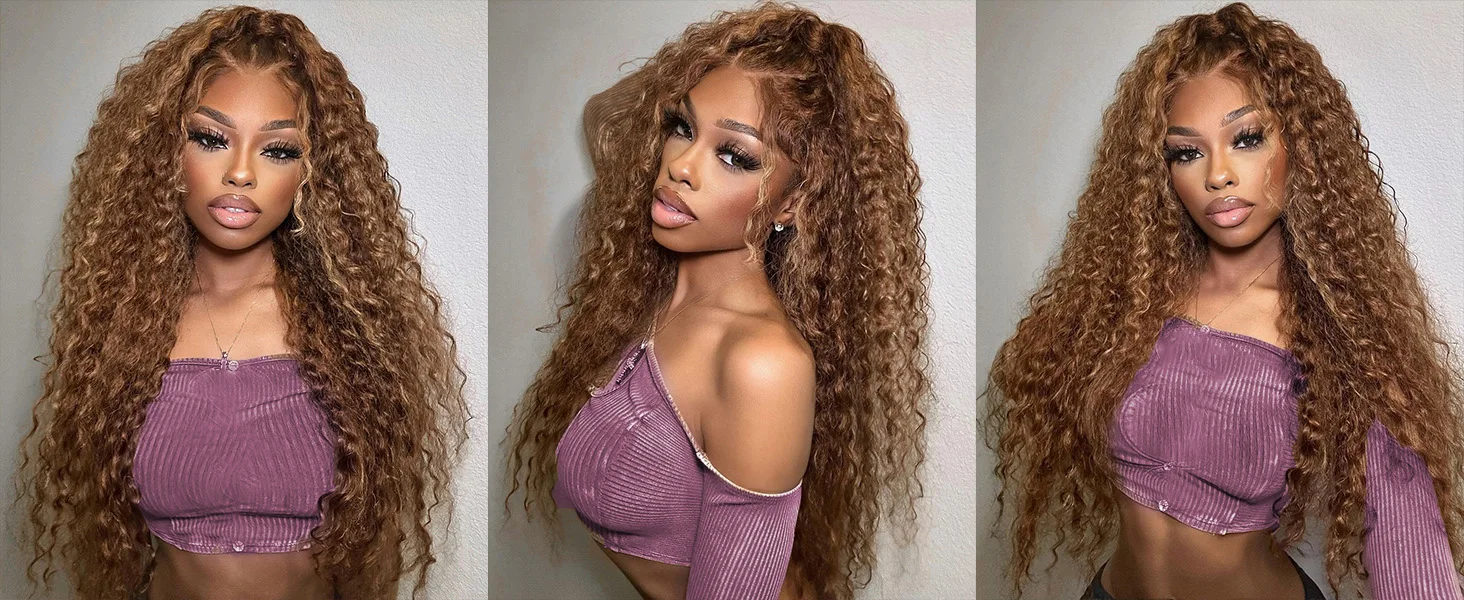 360 4/27 Full Lace Wig Human Hair Invisible Strap 250 Density Deep Wave HD Lace Frontal Wig Human Hair Pre Cut Curly 360 Wigs 360 4/27 Full Lace Wig Human Hair Invisible Strap 250 Density Deep Wave HD Lace Frontal Wig Human Hair Pre Cut Curly 360 Wigs