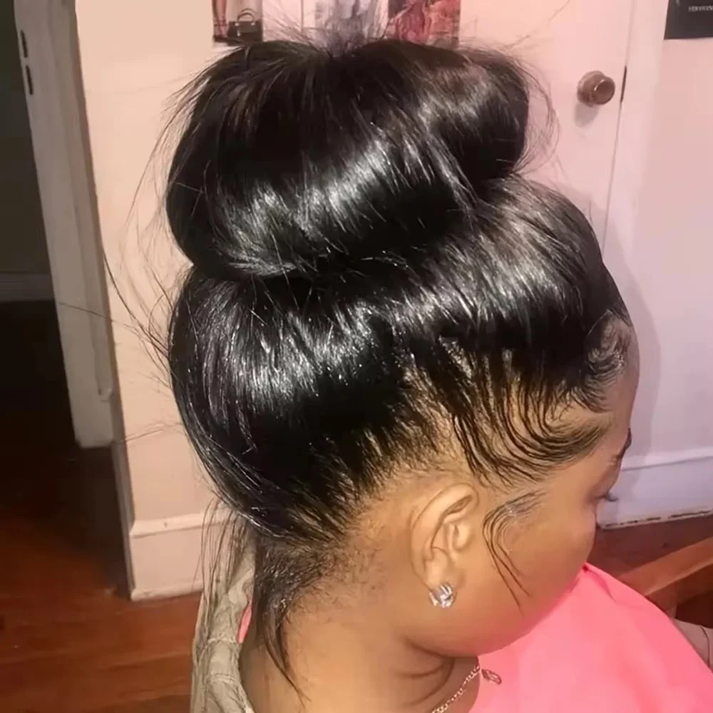 360 Lace Front Wigs Human Hair Straight 40 Inch HD Lace Frontal Wig 360 Invisible Strap Human Hair Wigs Drawstring Straight Hair