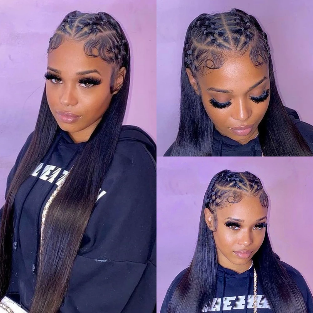 Full 360 HD Lace Frontal Human Hair Wigs PrePlucked For Women Brazilian Bone Straight 13x6 Transparent Lace Front Human Hair Wig