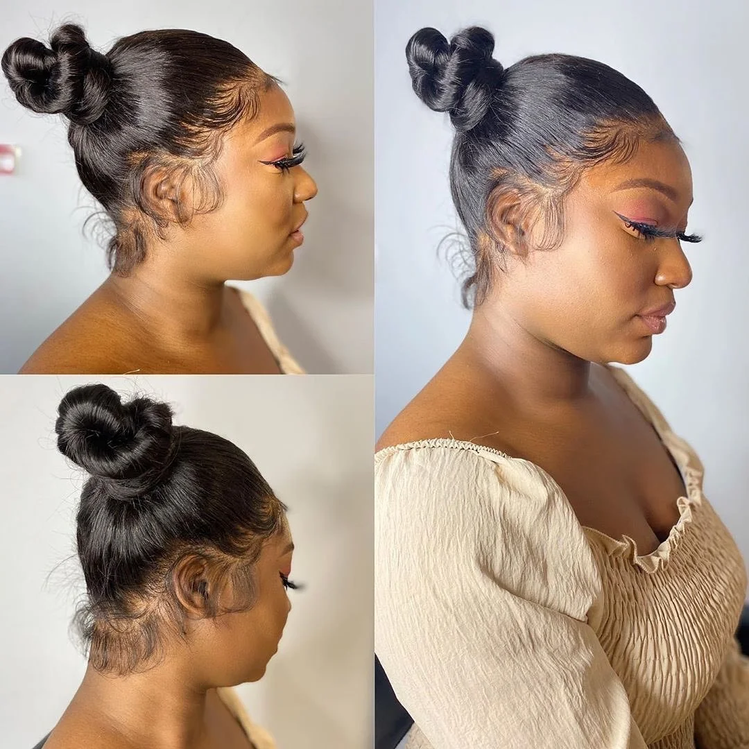 Full 360 HD Lace Frontal Human Hair Wigs PrePlucked For Women Brazilian Bone Straight 13x6 Transparent Lace Front Human Hair Wig