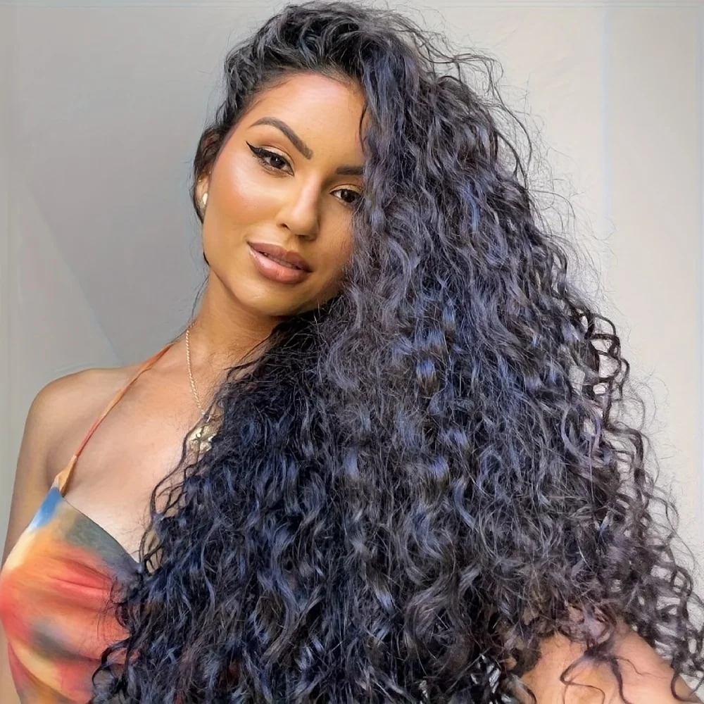 Women's 360 HD Lace Front Glueless Wig - 220Density Human Hair Deep Wave 13x4 13x6 Lace Frontal with Pre-Plucked Hairline