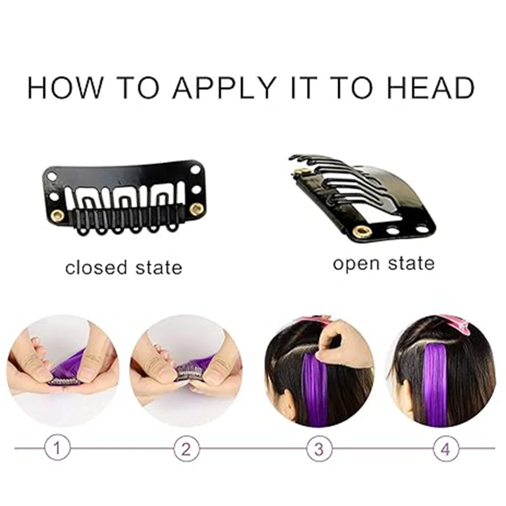 10PCS/Pack Colored Party Highlights Clip in Hair Extensions for Girls 22 Inches Omber colors Straight Hair Synthetic Hairpieces 10PCS/Pack Colored Party Highlights Clip in Hair Extensions for Girls 22 Inches Omber colors Straight Hair Synthetic Hairpieces