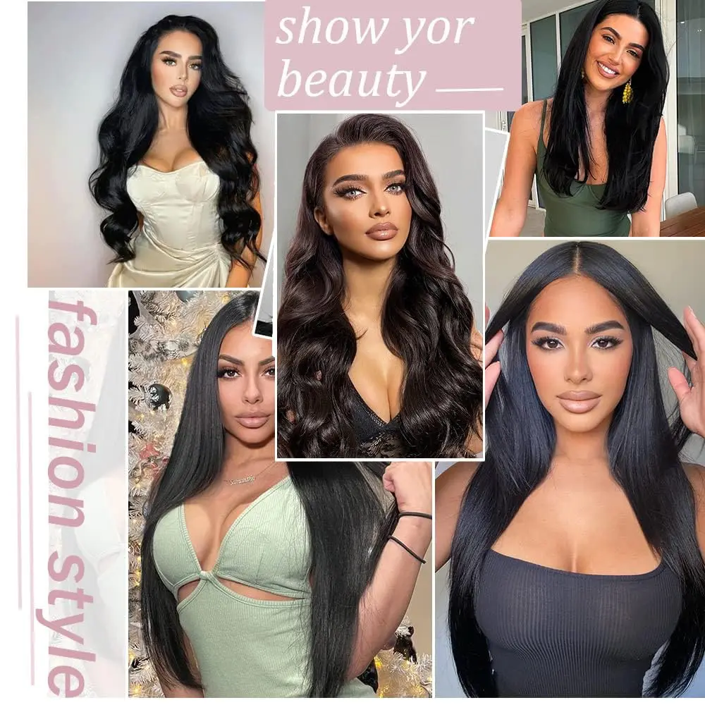 Straight Clip In Extensions Human Hair Brazilian Clip In Natural Black Color Clip Ins Remy Hair For Women Clip in Extension 120G Straight Clip In Extensions Human Hair Brazilian Clip In Natural Black Color Clip Ins Remy Hair For Women Clip in Extension 120G