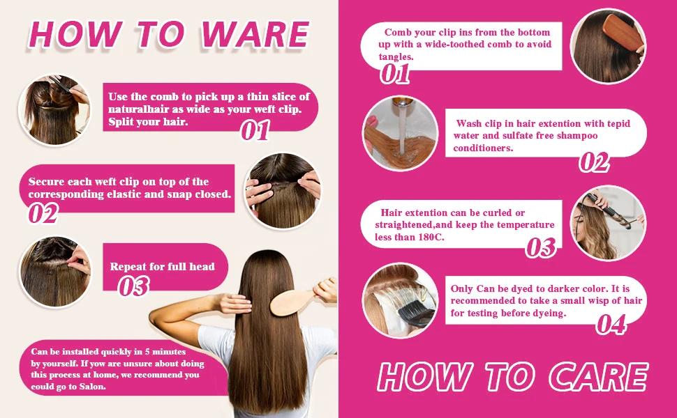 Clip Ins Straight Seamless Brazilian Human Hair Extensions Natural Color Invisible Clip In Hair Extension 16-26 Inches For Women