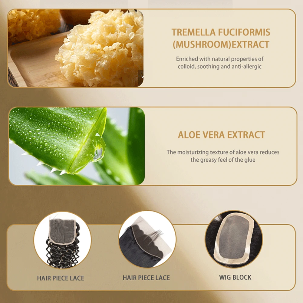 Wig Adhesive Strong Hold Lace Glue and Adhesive Remover for Wigs Extreme Hold Hair Replacement Adhesive for Toupee Systems