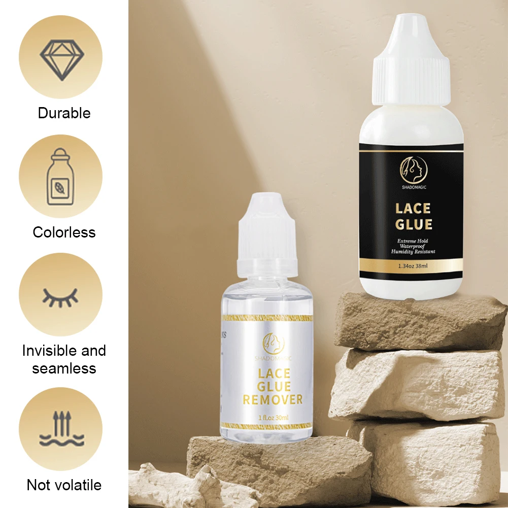 Wig Adhesive Strong Hold Lace Glue and Adhesive Remover for Wigs Extreme Hold Hair Replacement Adhesive for Toupee Systems