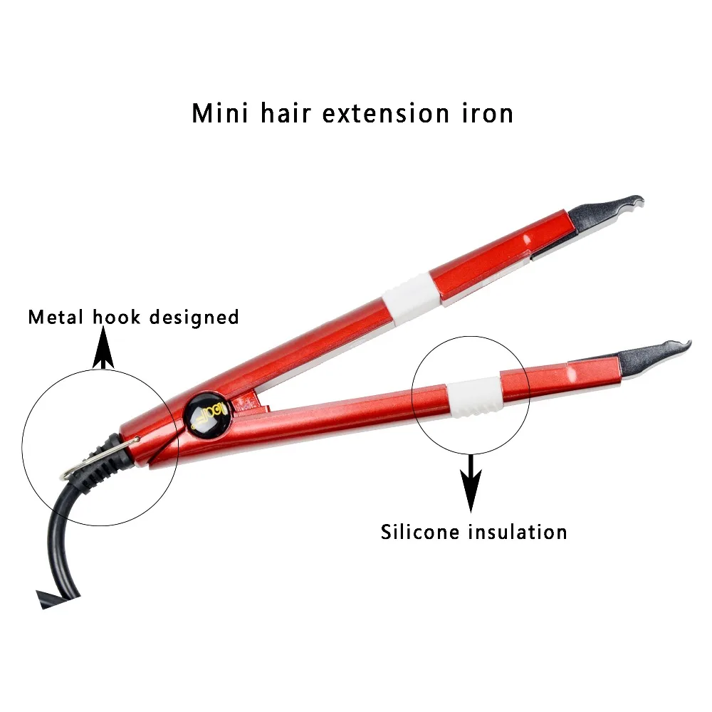 1 pc  Red Hair Extension Fusion Iron Connector Keratin Bonding Tools Adjustable Temperature Fusion Heat Connector