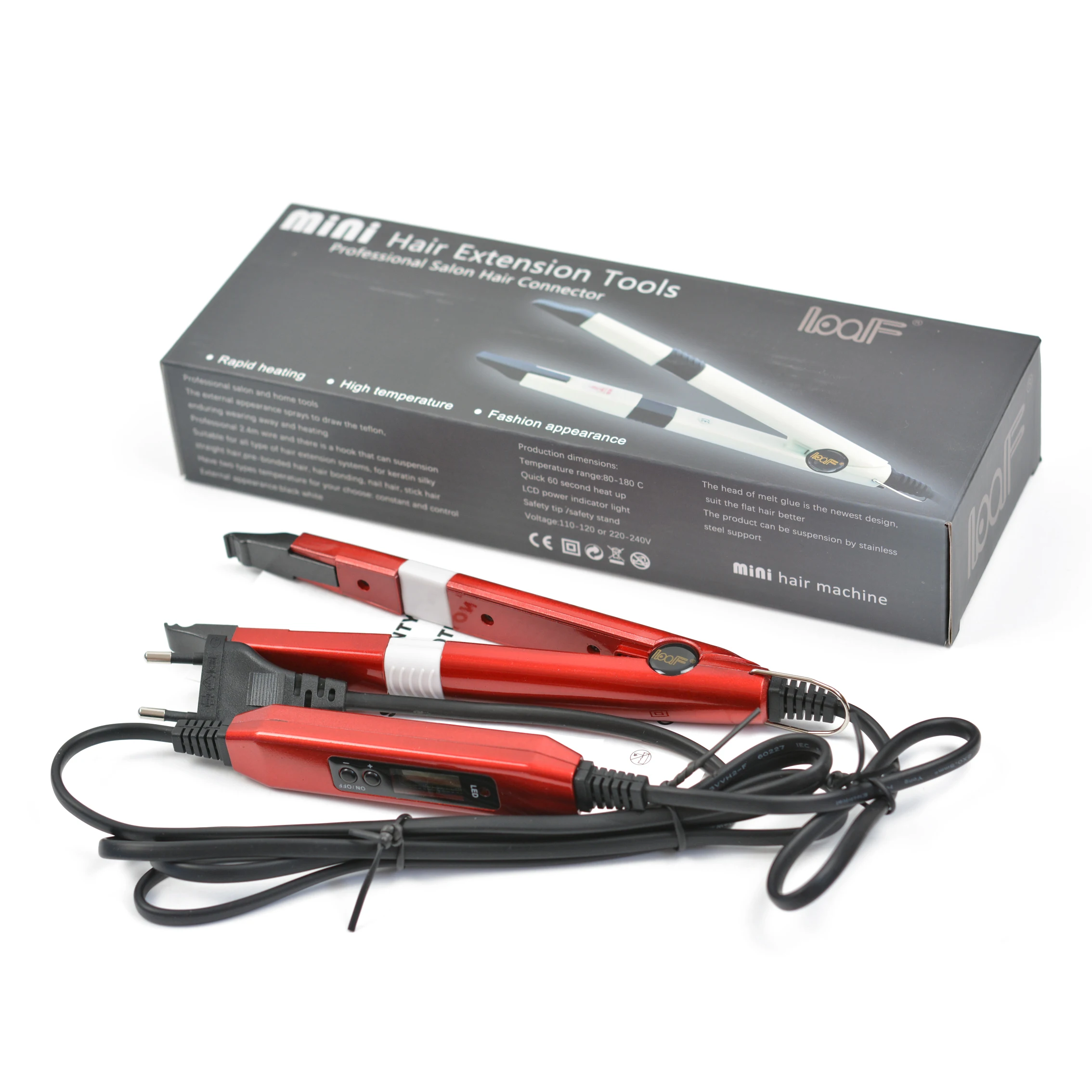 1 pc  Red Hair Extension Fusion Iron Connector Keratin Bonding Tools Adjustable Temperature Fusion Heat Connector