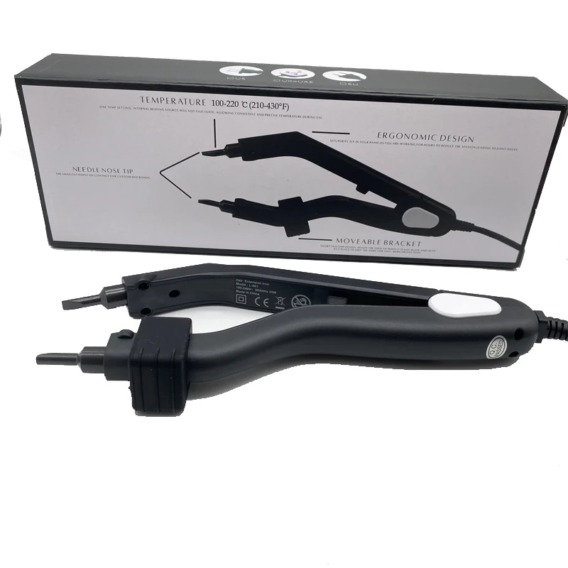 L601 Quality Black Heat Hair Connector Temperature Controllable Heat Iron Hair Extension Tools Kit 220 degree hair connector