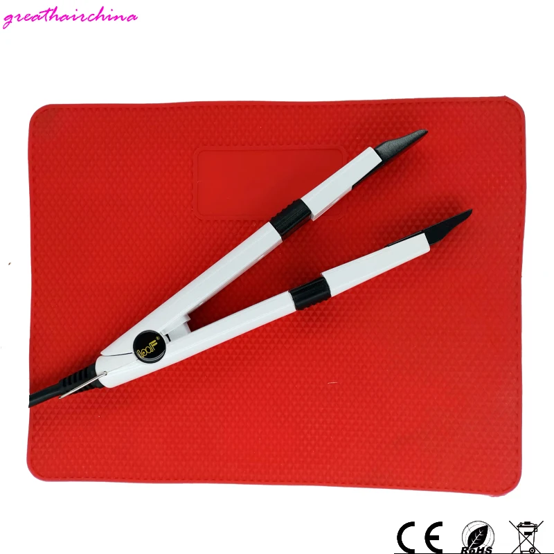 1 pcs Newest Fashion Professional Mini LED Keratin Fusion Connector Щипцы Hairdress  Gift 500 °C Heat Insulation Silicone Pad