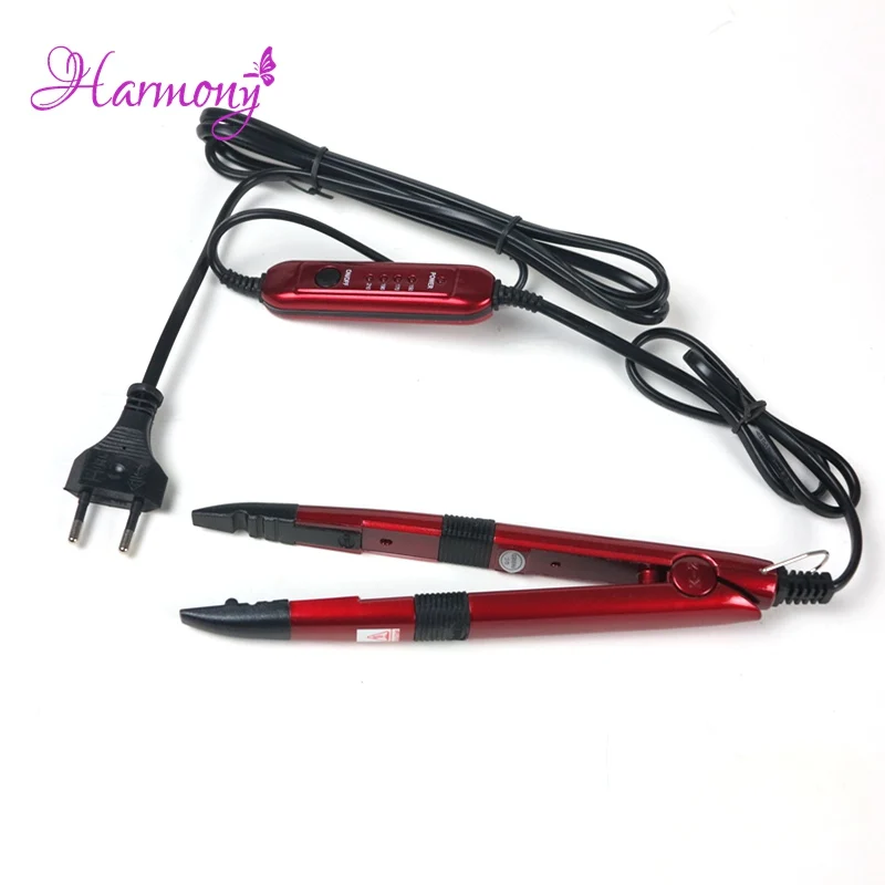 Red Color Hair Extension Iron Connector Keratin Bonding Tools Adjustable Temperature Heat Connector Red Color Hair Extension Iron Connector Keratin Bonding Tools Adjustable Temperature Heat Connector