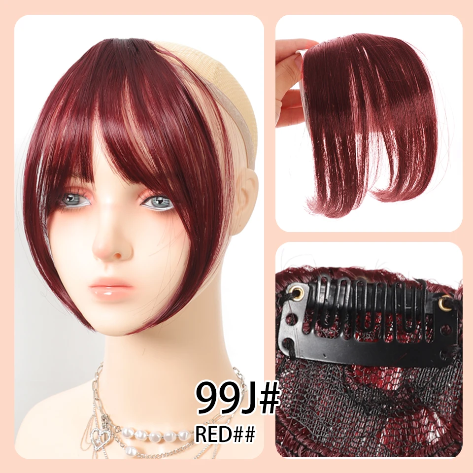 Natural Synthetic Hair Bangs/Fringe Middle-part Hair Bangs Clip-in Hair Extension Black Brown Gold