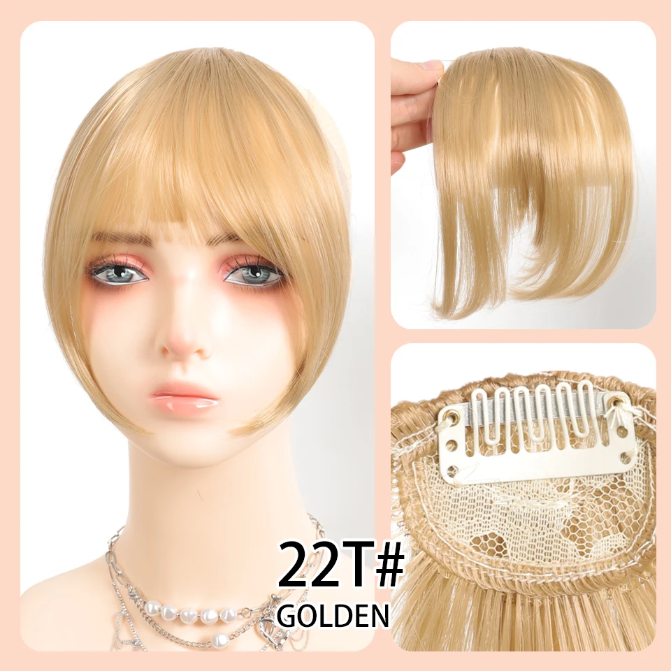 Natural Synthetic Hair Bangs/Fringe Middle-part Hair Bangs Clip-in Hair Extension Black Brown Gold