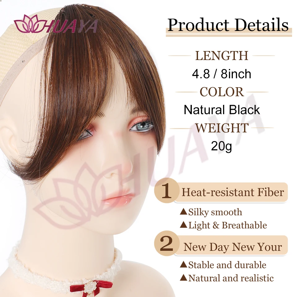 Natural Synthetic Hair Bangs/Fringe Middle-part Hair Bangs Clip-in Hair Extension Black Brown Gold