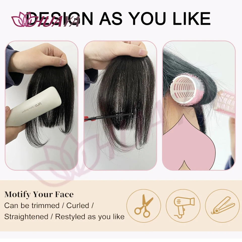 Natural Synthetic Hair Bangs/Fringe Middle-part Hair Bangs Clip-in Hair Extension Black Brown Gold