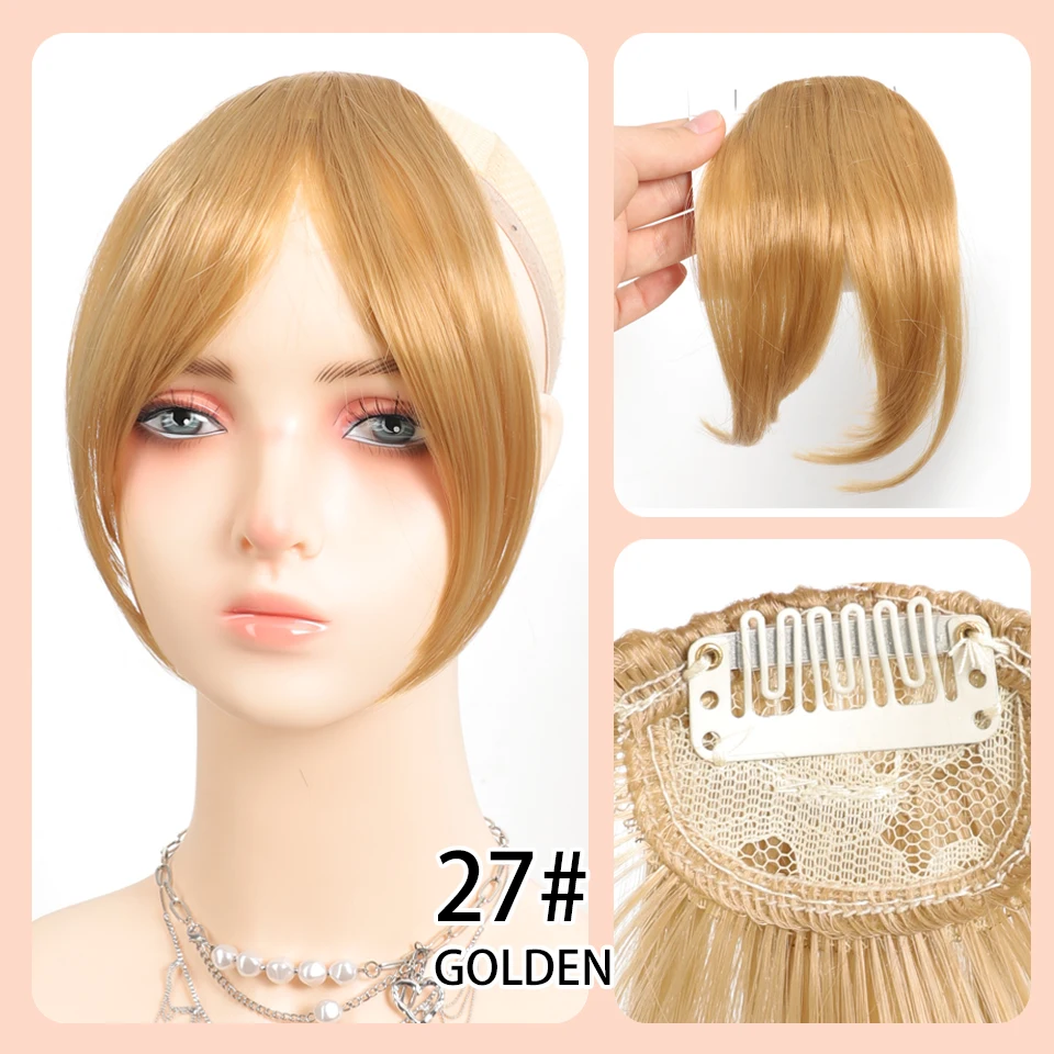 Natural Synthetic Hair Bangs/Fringe Middle-part Hair Bangs Clip-in Hair Extension Black Brown Gold