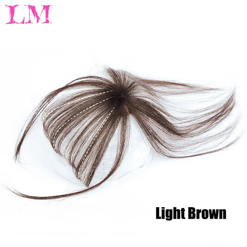 LM Black/Light Brown Clip In Hair Bangs Hairpiece Accessories Synthetic Fake Bangs Clip In Hair Extensions Clip In Hair Pieces
