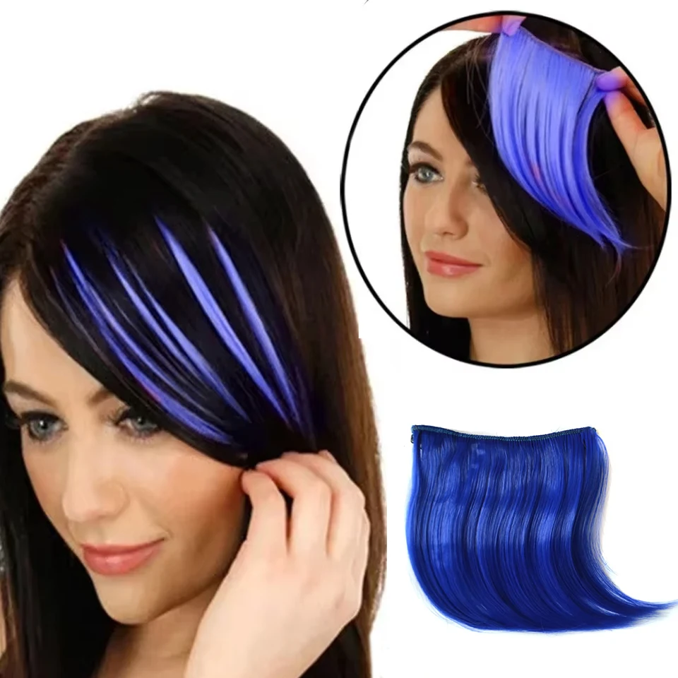 Clip In Synthetic Hair Bangs Extension High Temperature Colorful Synthetic Fiber Fringe Natural False Hairpiece Clip In Synthetic Hair Bangs Extension High Temperature Colorful Synthetic Fiber Fringe Natural False Hairpiece