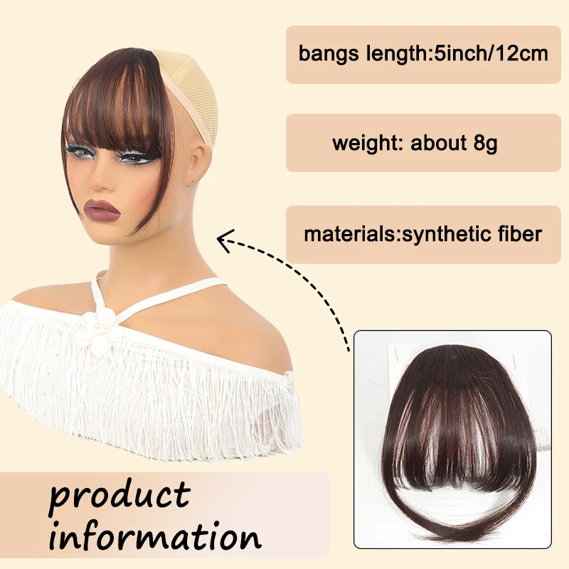 LUPU Hair Bangs Wig 4inch Synthetic Fake Hair Fringe with Hair Clip Natural Women Bangs Hairpiece Suitable for All Occasions LUPU Hair Bangs Wig 4inch Synthetic Fake Hair Fringe with Hair Clip Natural Women Bangs Hairpiece Suitable for All Occasions