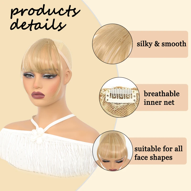 LUPU Hair Bangs Wig 4inch Synthetic Fake Hair Fringe with Hair Clip Natural Women Bangs Hairpiece Suitable for All Occasions LUPU Hair Bangs Wig 4inch Synthetic Fake Hair Fringe with Hair Clip Natural Women Bangs Hairpiece Suitable for All Occasions