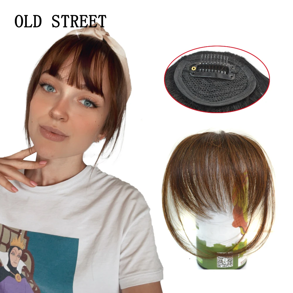 Women's Synthetic Air Bangs Clip-In Front Neat Bangs Hairpiece Mini Fake Bangs Black Brown Hair Extension Accessories