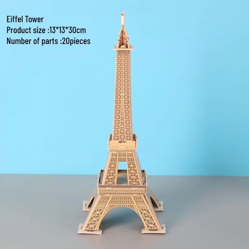 3D Puzzle World Famous Building Mosaic Model Children's Educational Handmade Toy Eiffel Tower Paper Assembly  Educational Toys