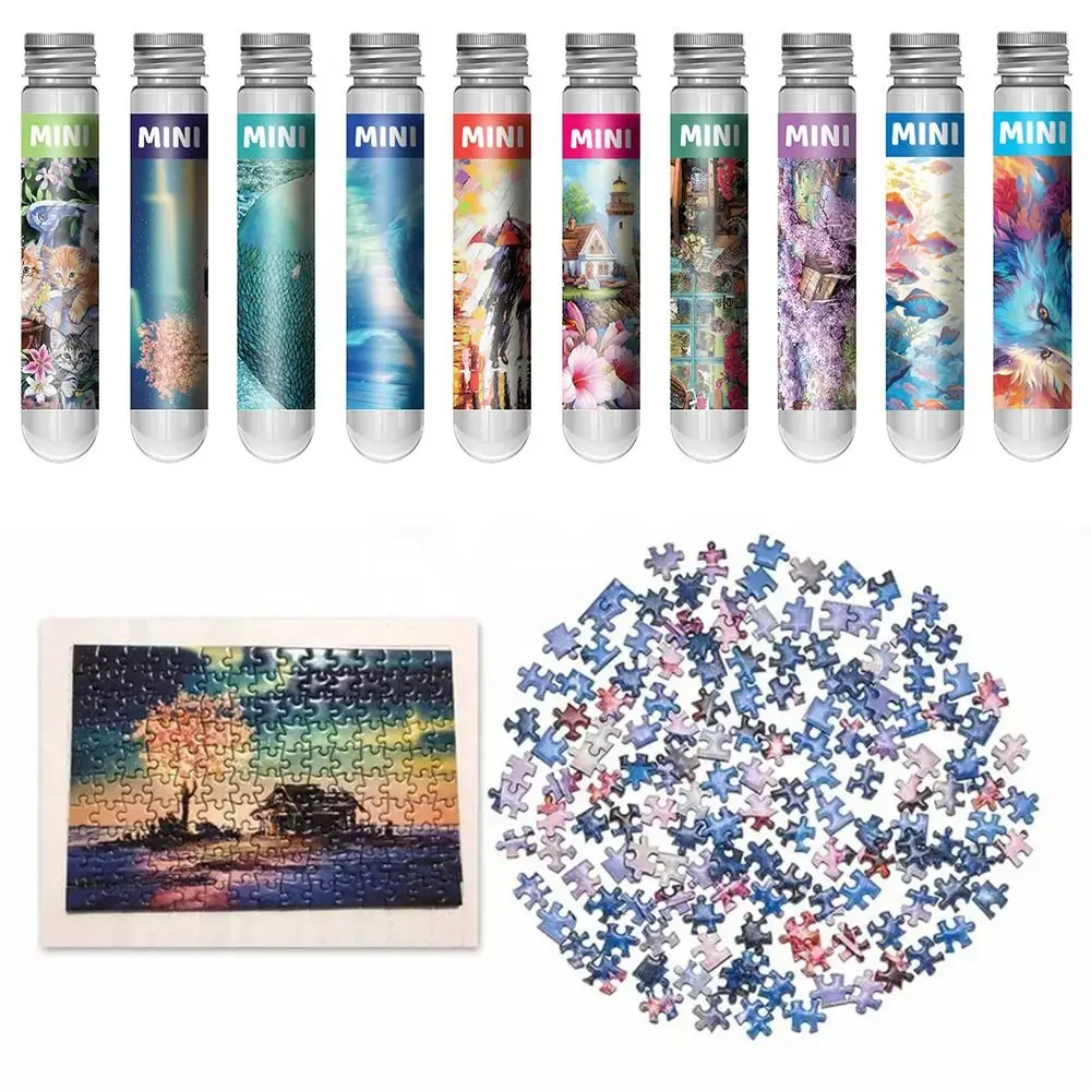150PCS/Set Creative Oil Painting Cartoon Puzzle Mini Jigsaw Puzzles Landscapes Decompression Game Family Educational Toys