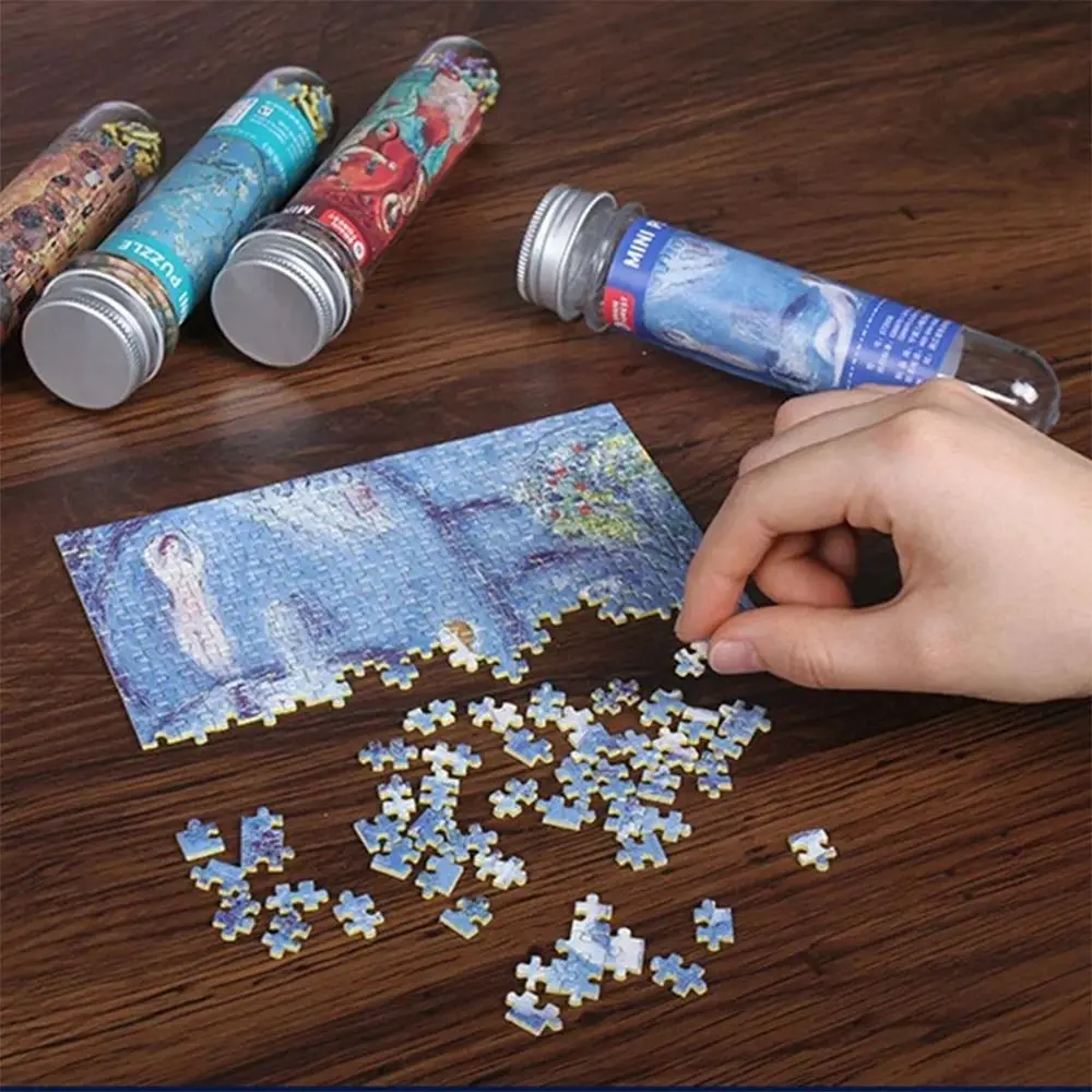 150PCS/Set Creative Oil Painting Jigsaw Puzzles Gifts Mini Oil Painting Jigsaw Test Tube Family Educational Toys Adult Children