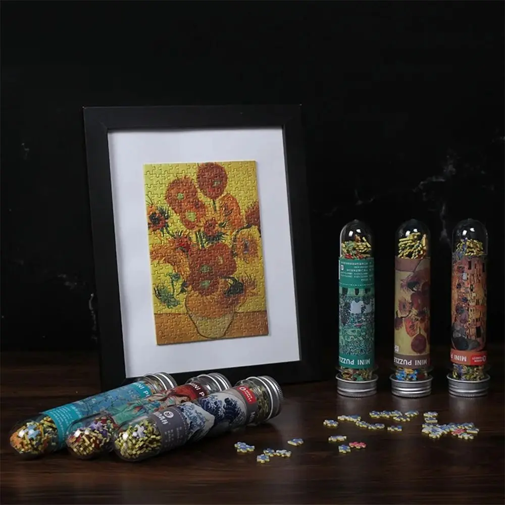 150PCS/Set Creative Oil Painting Jigsaw Puzzles Gifts Mini Oil Painting Jigsaw Test Tube Family Educational Toys Adult Children