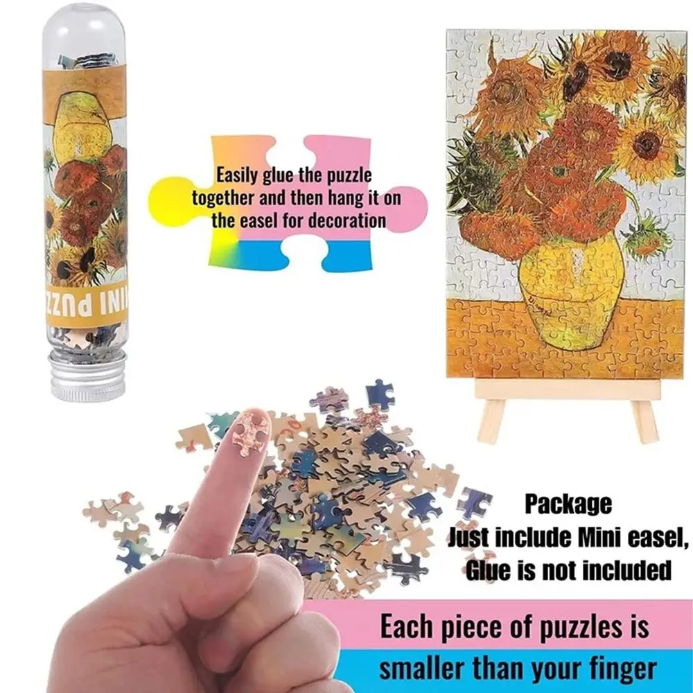 150PCS/Set Creative Oil Painting Jigsaw Puzzles Gifts Mini Oil Painting Jigsaw Test Tube Family Educational Toys Adult Children