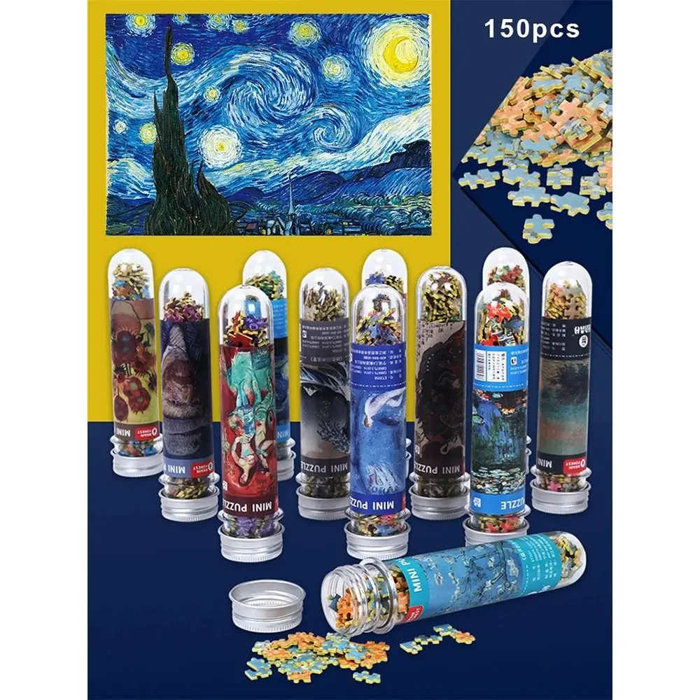 150PCS/Set Creative Oil Painting Jigsaw Puzzles Gifts Mini Oil Painting Jigsaw Test Tube Family Educational Toys Adult Children