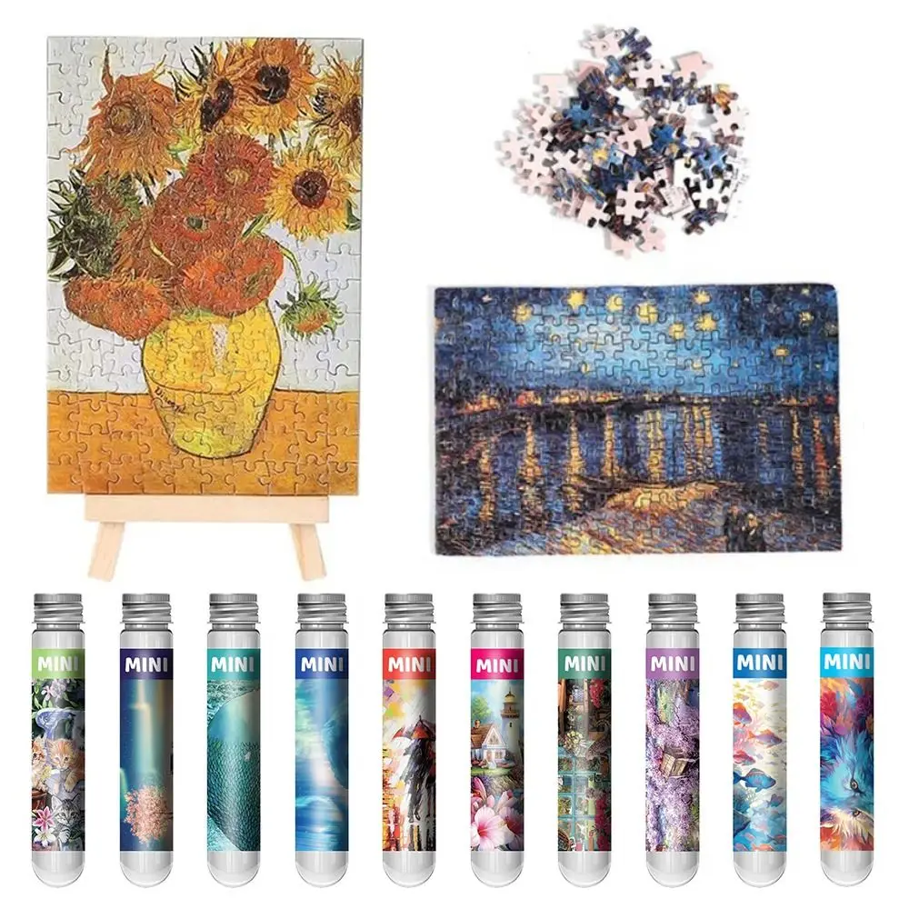150PCS/Set Creative Oil Painting Jigsaw Puzzles Gifts Mini Oil Painting Jigsaw Test Tube Family Educational Toys Adult Children