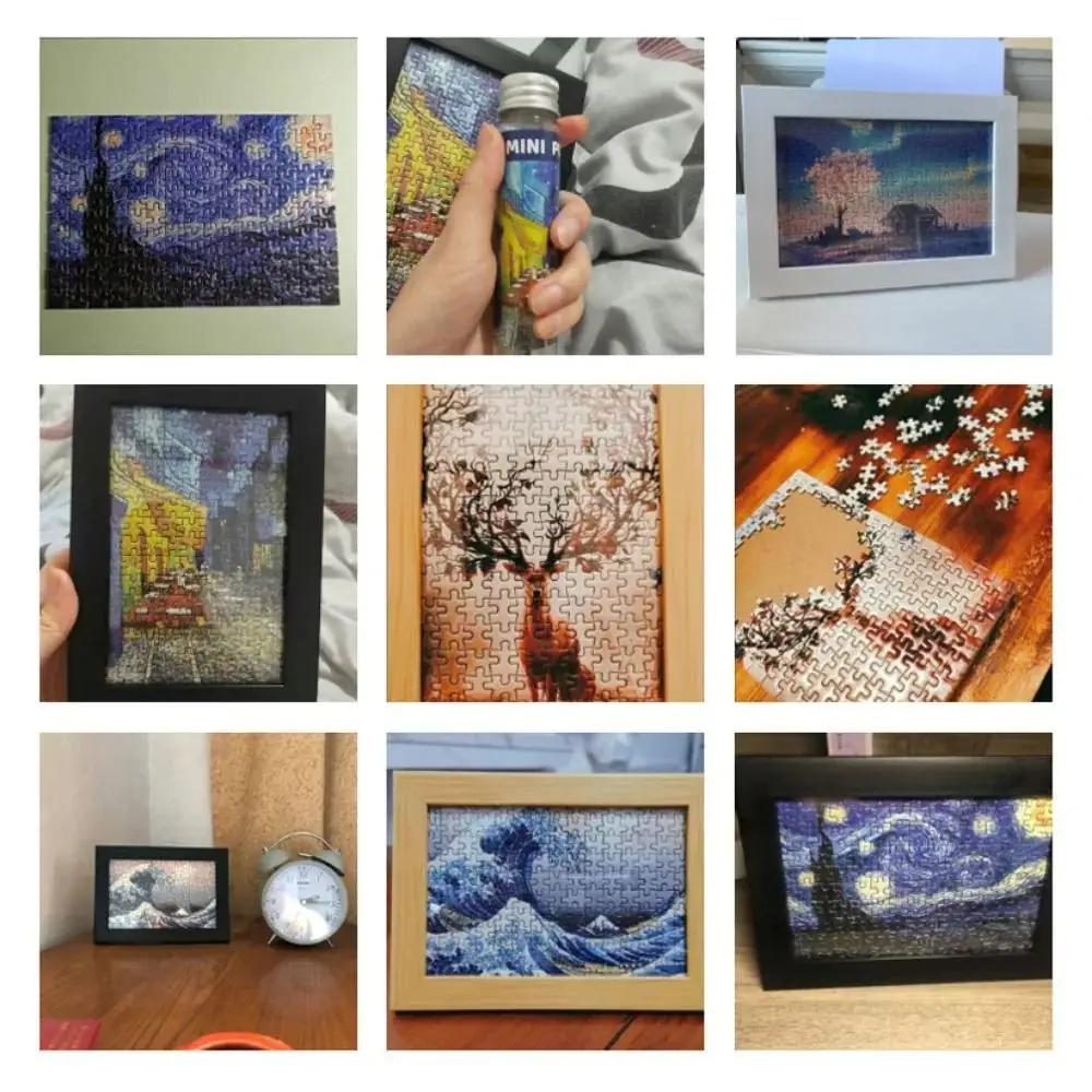 150PCS/Set Creative Oil Painting Jigsaw Puzzles Gifts Mini Oil Painting Jigsaw Test Tube Family Educational Toys Adult Children