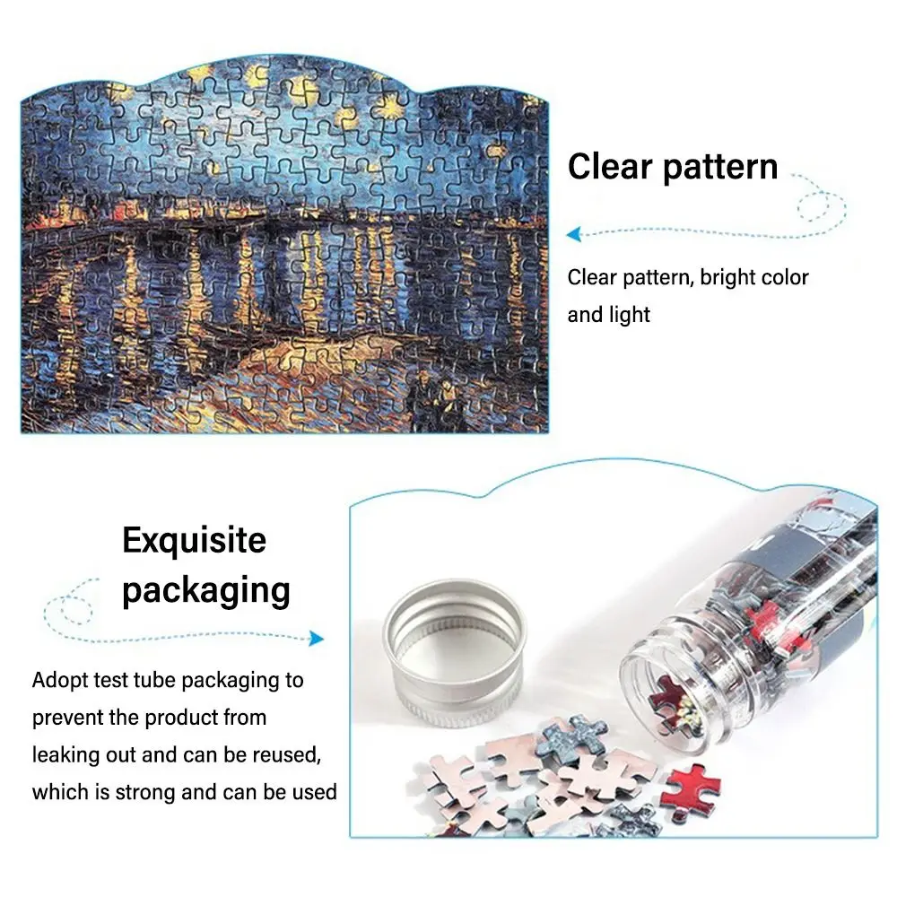 150PCS/Set Creative Oil Painting Jigsaw Puzzles Gifts Mini Oil Painting Jigsaw Test Tube Family Educational Toys Adult Children