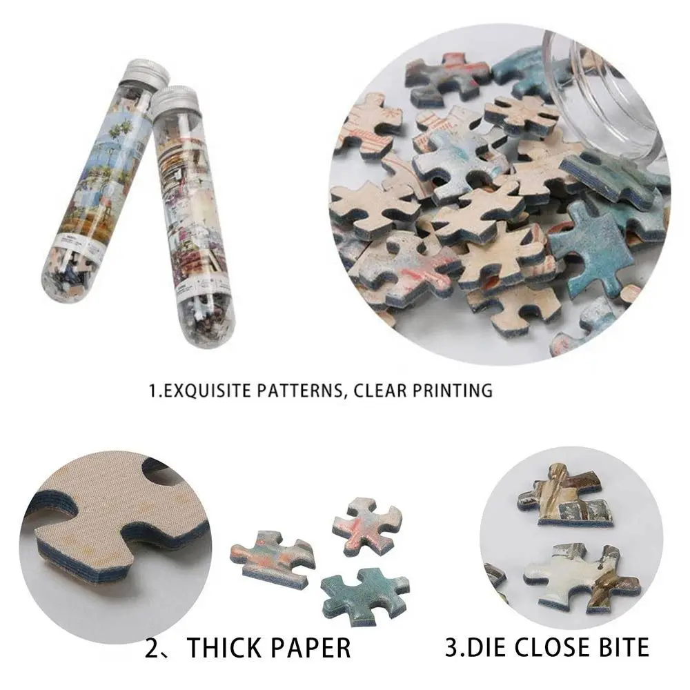 150PCS/Set Creative Oil Painting Jigsaw Puzzles Gifts Mini Oil Painting Jigsaw Test Tube Family Educational Toys Adult Children