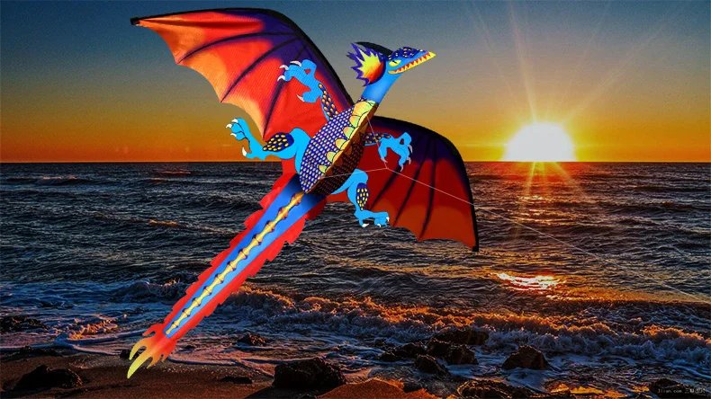 New High Quality Classical Dragon Kite 140cm x 120cm Single Line With Tail With Handle and String  Good Flying Kites From Hengda