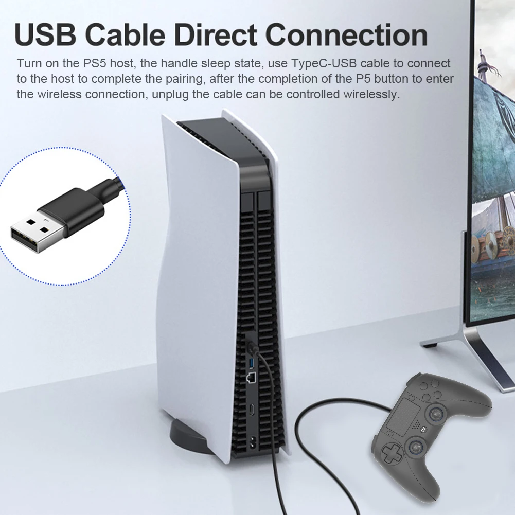 For Ps5 Controller Vibration Seamless Connection Bluetooth Control For Sony PlayStation 5 Videogameconsole PC Gamepad Accessorie