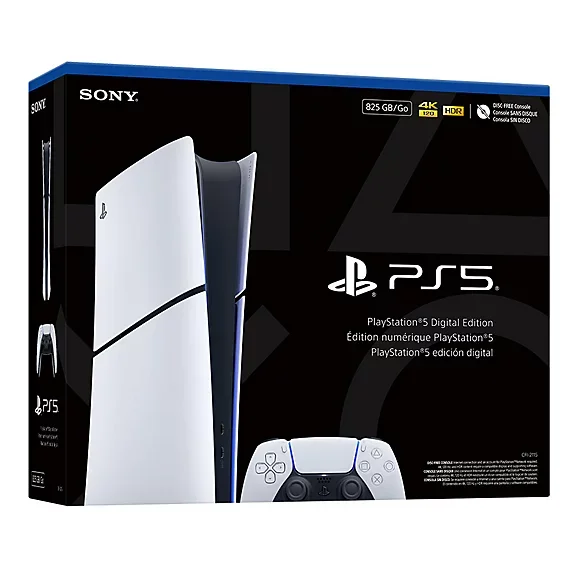 Sony PlayStation 5 PS5 Slim Digital Edition Console - 825 GB SSD (solid-state drive), DualSense Wireless Controller Sony PlayStation 5 PS5 Slim Digital Edition Console - 825 GB SSD (solid-state drive), DualSense Wireless Controller