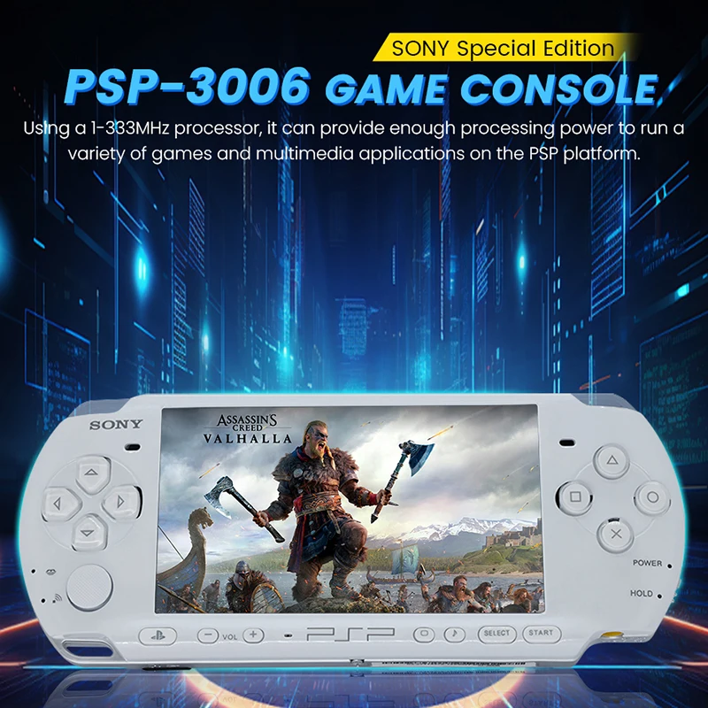 Sony PSP 3000 Original PlayStation Portable (PSP-3006) Handheld Arcade Game Console Holiday Christmas Gifts (+Free Games)