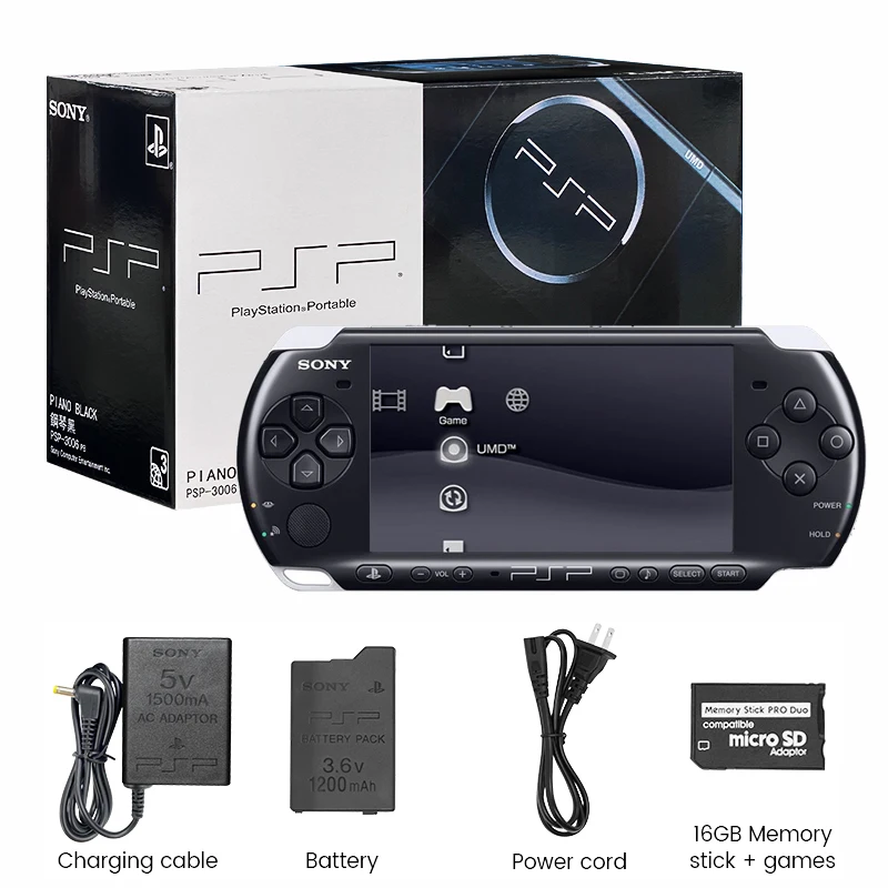 Sony PSP 3000 Original PlayStation Portable (PSP-3006) Handheld Arcade Game Console Holiday Christmas Gifts (+Free Games)