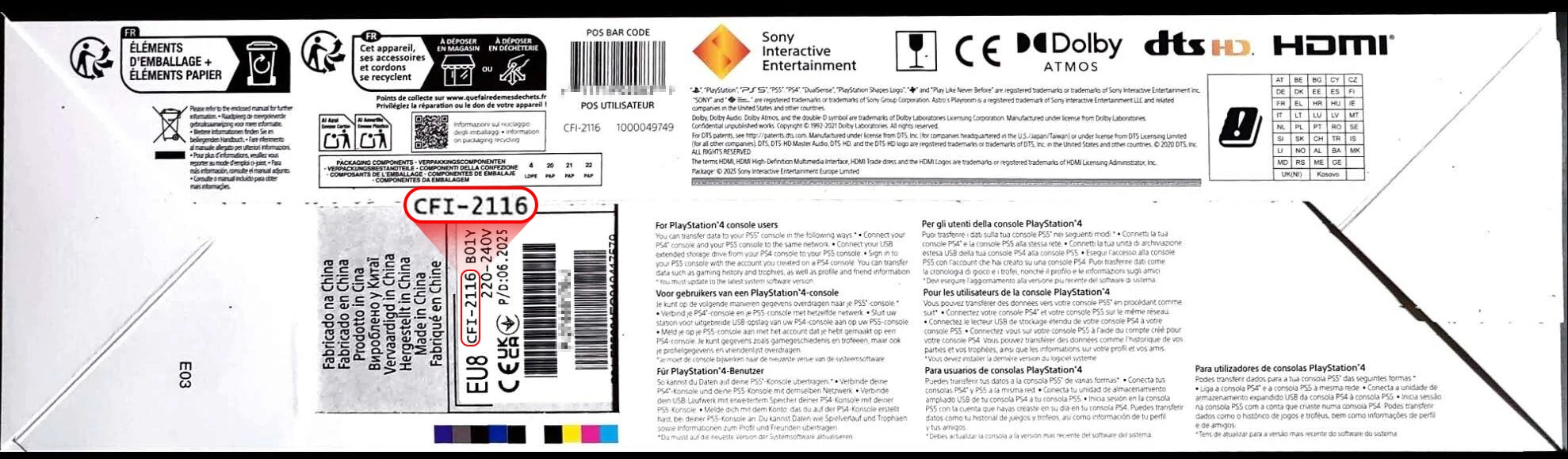 EU version Sony PlayStation 5 Slim Digital Console (825GB) Model Group - Slim Ultra High Speed SSD Ray Tracing 4K TV Gaming Video Game PS5 slim