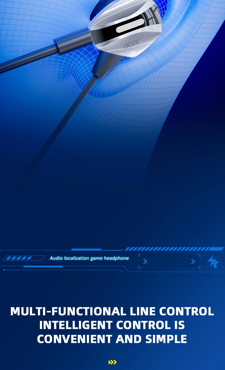 Acer Wired Earphone Gaming Earbuds with Mic Headset Gamer Headphones for Pubg PS4 CSGO Casque Phone Tablet Laptop Universal Game