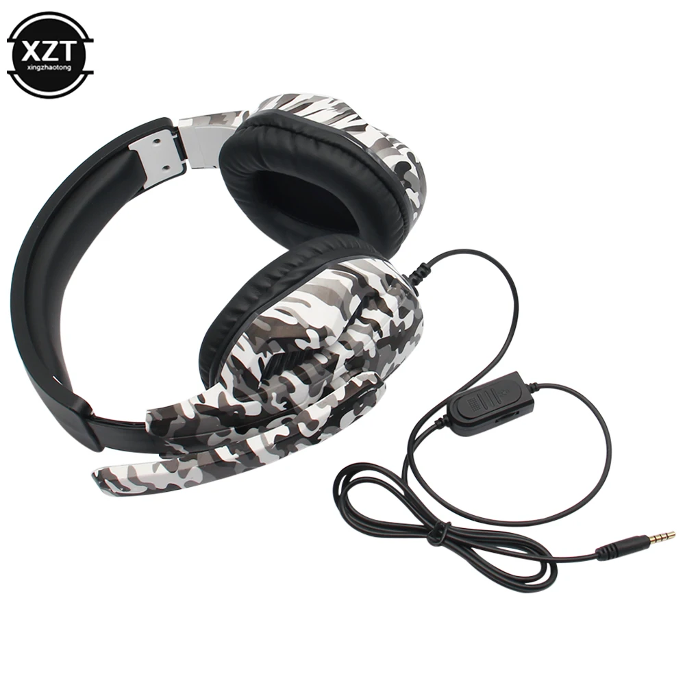 Camouflage Gaming Headset 3.5mm AUX Jack Wired Headphones Gamer Cool Game Headphone With Microphone For PS4 Xbox One PC Phone