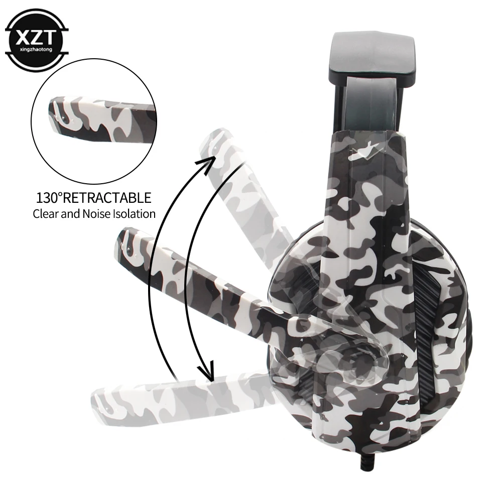 Camouflage Gaming Headset 3.5mm AUX Jack Wired Headphones Gamer Cool Game Headphone With Microphone For PS4 Xbox One PC Phone