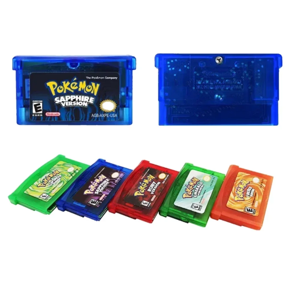 Multiple Languages GBA Game Card 32-Bit Video Game Console Cartridge Pokemon FireRed Emerald LeafGreen Ruby Sapphire for GBA SP