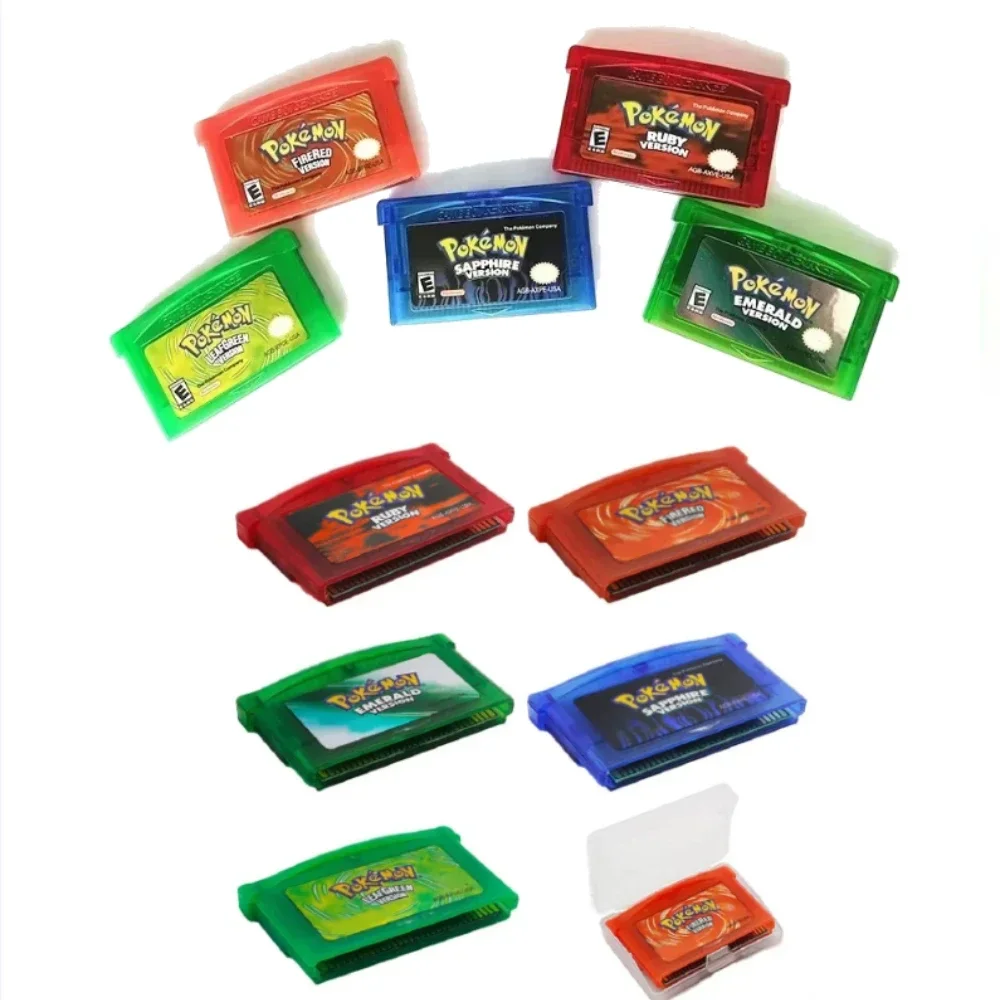 Multiple Languages GBA Game Card 32-Bit Video Game Console Cartridge Pokemon FireRed Emerald LeafGreen Ruby Sapphire for GBA SP