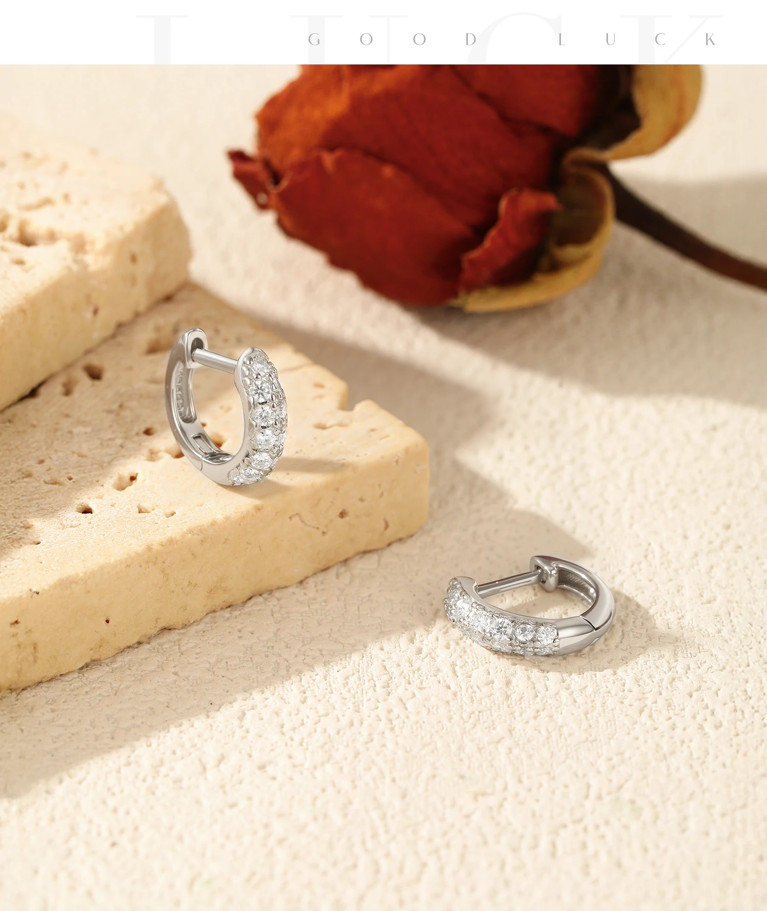 MODIAN D Color Sparkling Moissanite Circle Ear Buckle 925 Sterling Silver Classic Dating Hoop Earring For Women Fine Jewelry MODIAN D Color Sparkling Moissanite Circle Ear Buckle 925 Sterling Silver Classic Dating Hoop Earring For Women Fine Jewelry