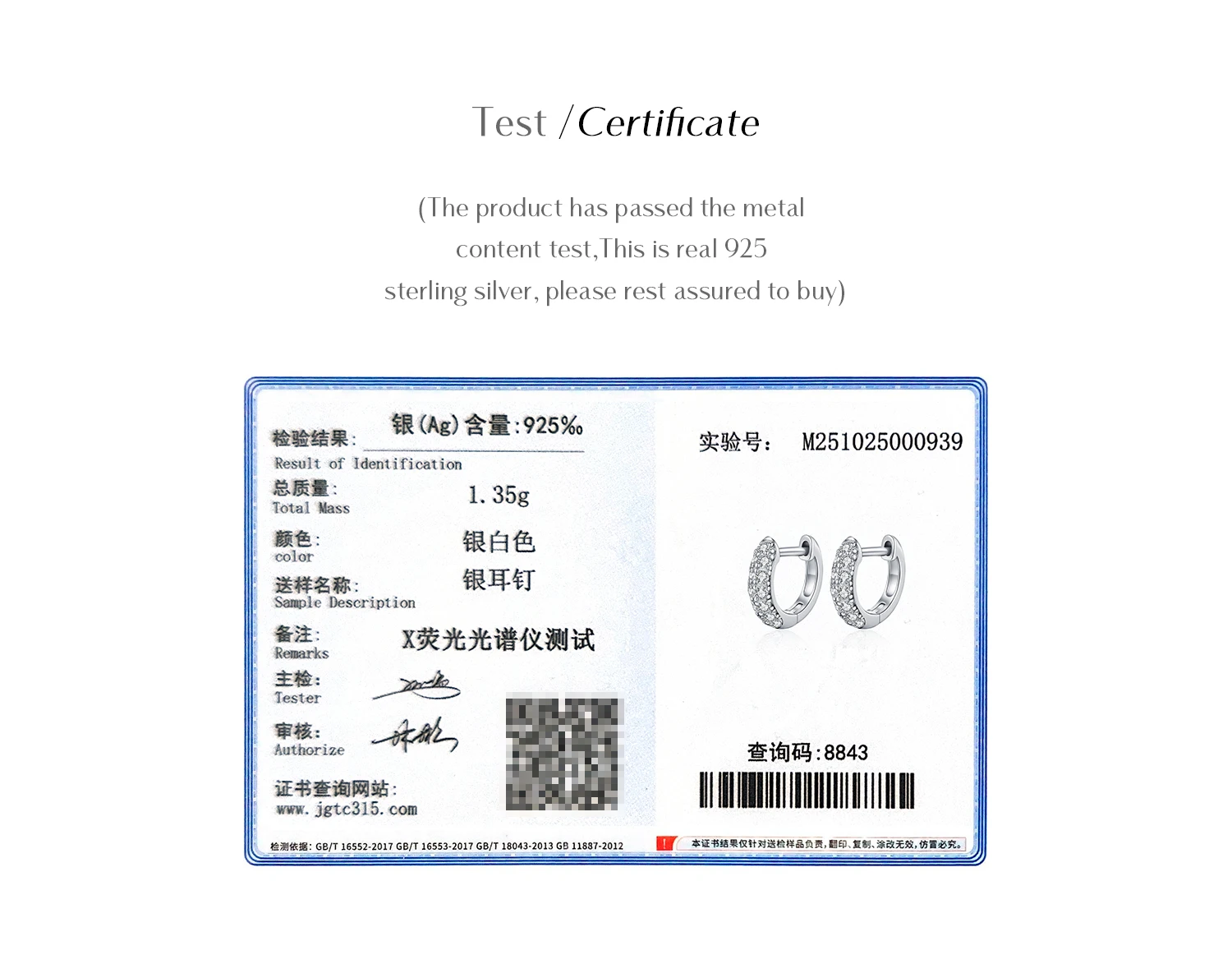 MODIAN D Color Sparkling Moissanite Circle Ear Buckle 925 Sterling Silver Classic Dating Hoop Earring For Women Fine Jewelry MODIAN D Color Sparkling Moissanite Circle Ear Buckle 925 Sterling Silver Classic Dating Hoop Earring For Women Fine Jewelry