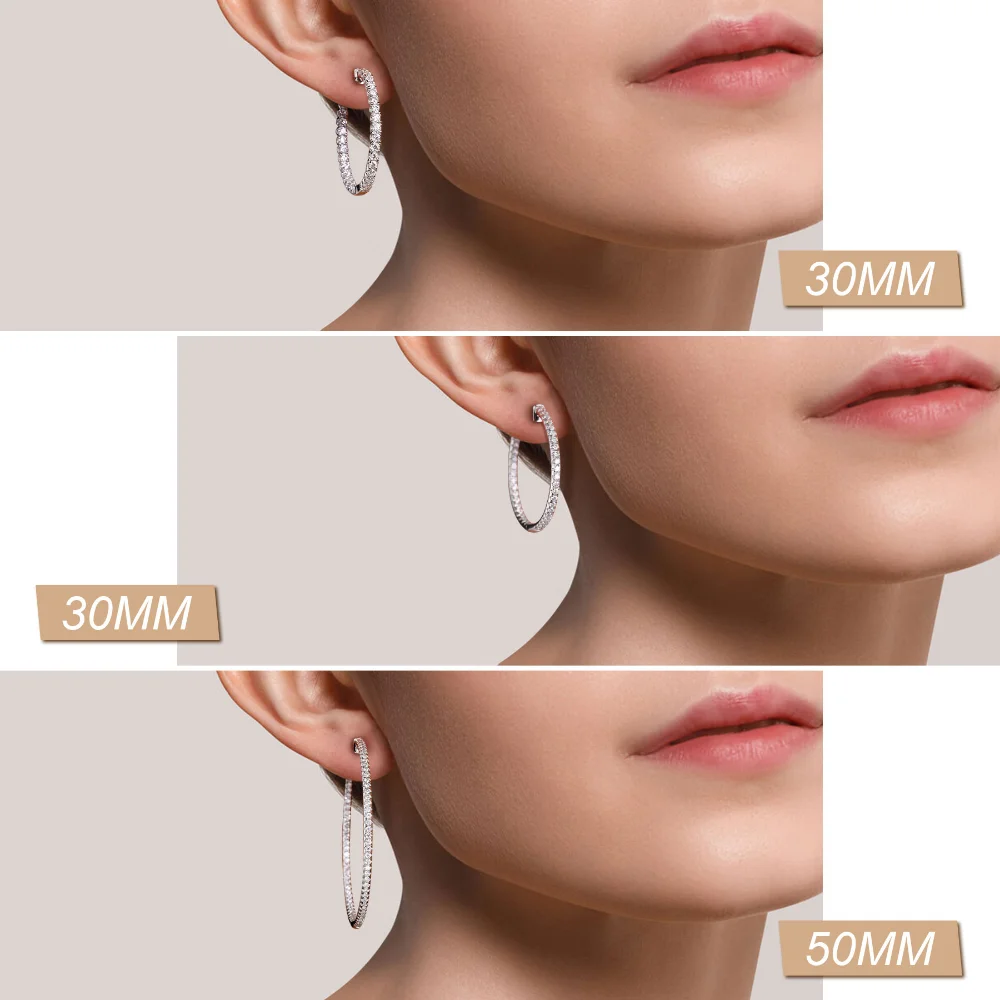 LinkerLove Moissanite Hoop Earrings for Women Gold Plate 925 Sterling Silver Diamond Earrings Bridal Luxury Wedding Fine Jewelry